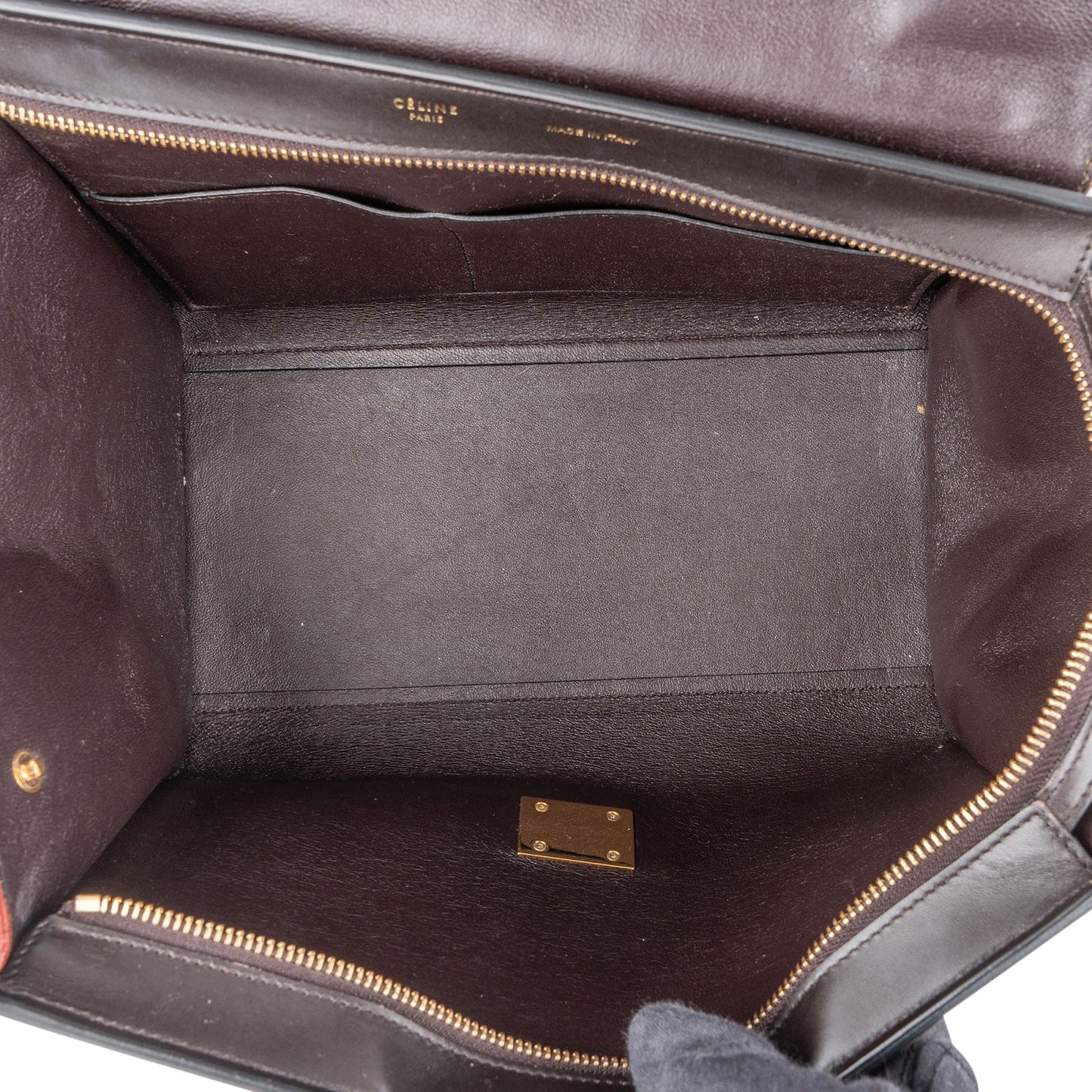 Céline Suede Leather Trapeze Handbag Tricolor