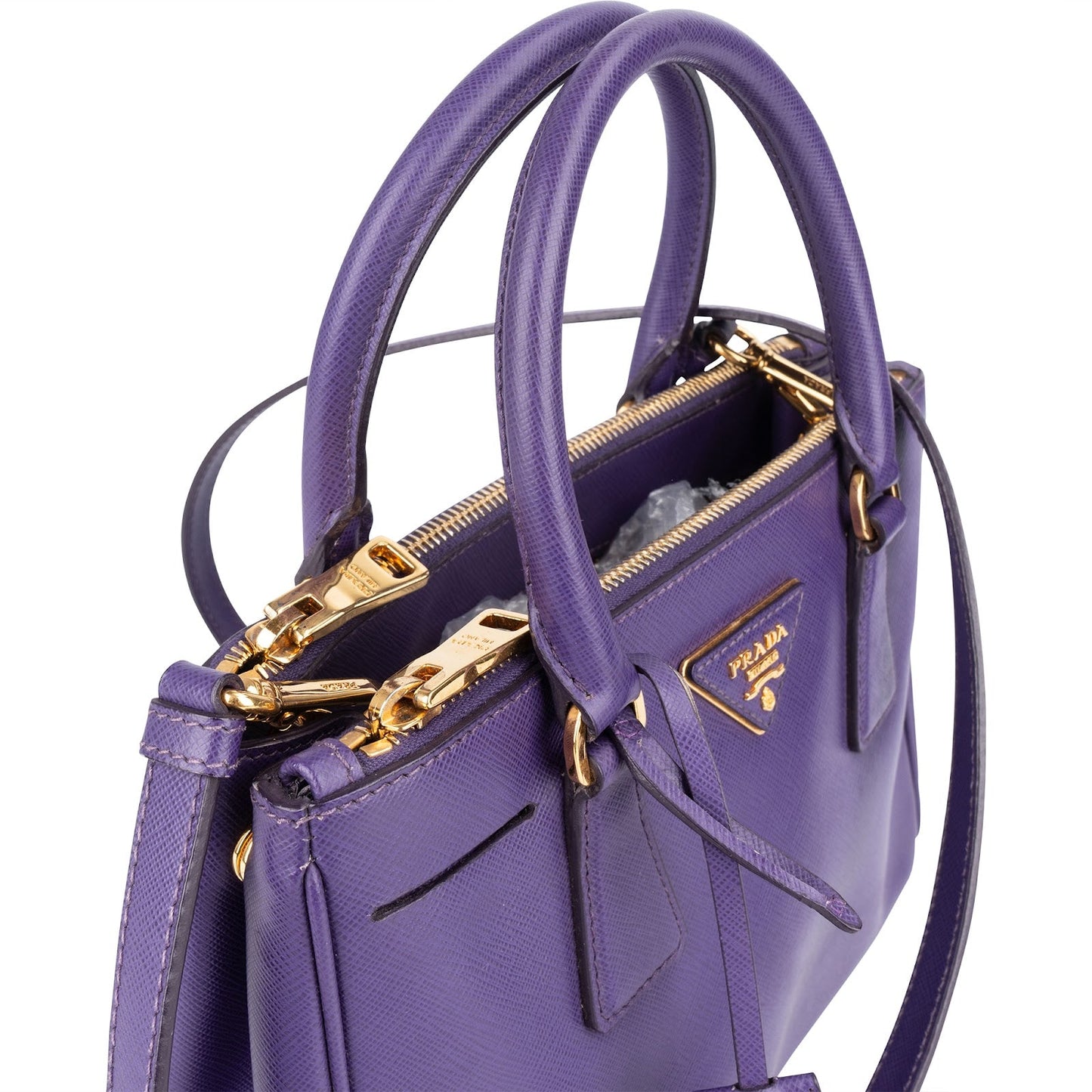 Prada Purple Saffiano Leather Galleria Handbag