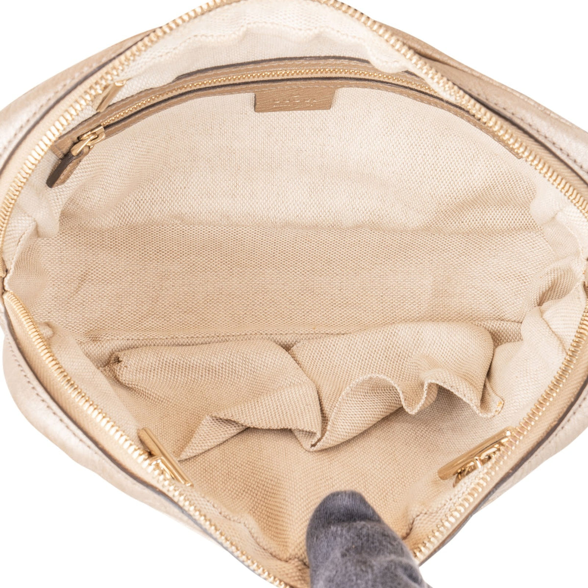 Gucci Metallic Leather Soho GG Shoulder  Bag