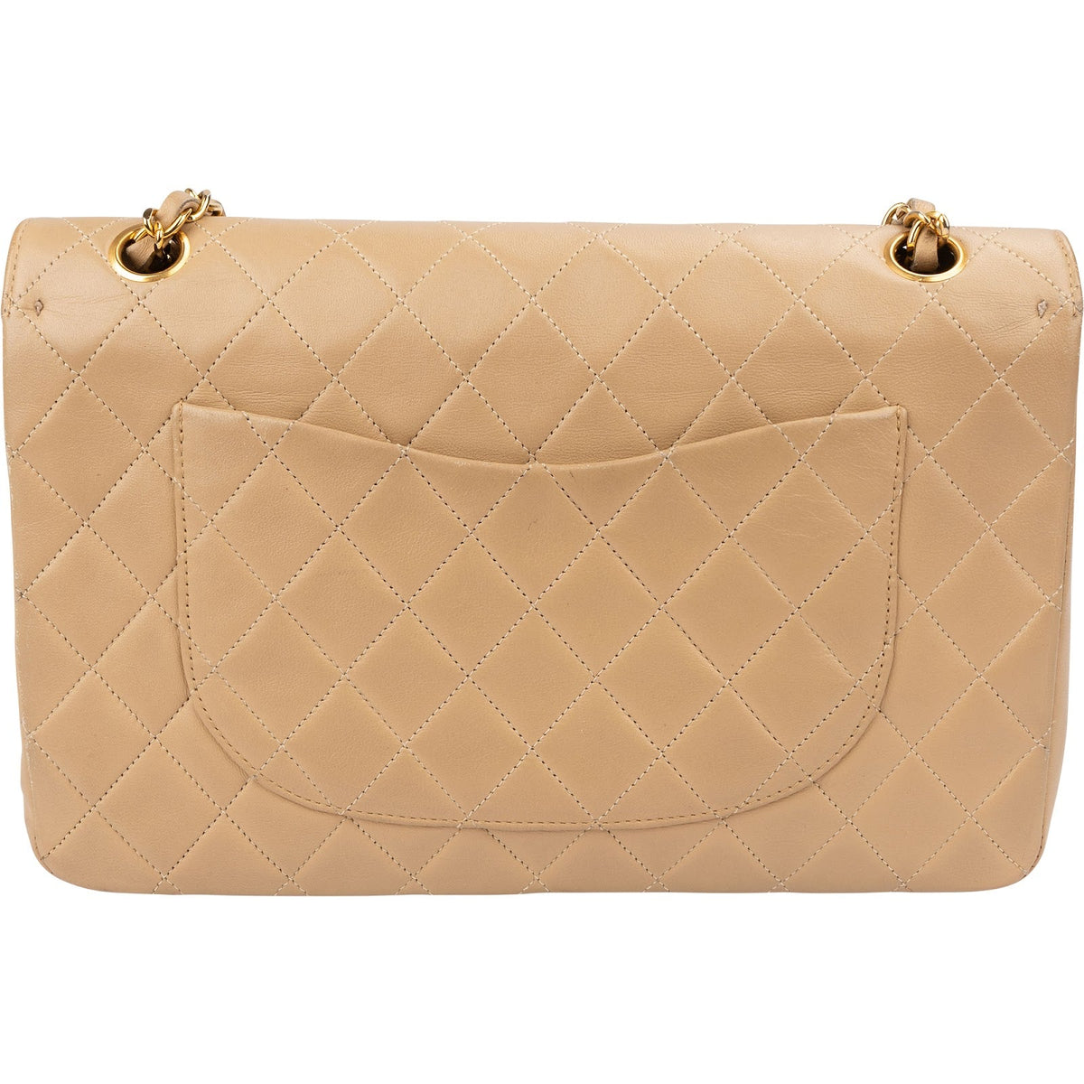 Chanel Quilted Lambskin 24K Gold Double Flap Shoulder Bag