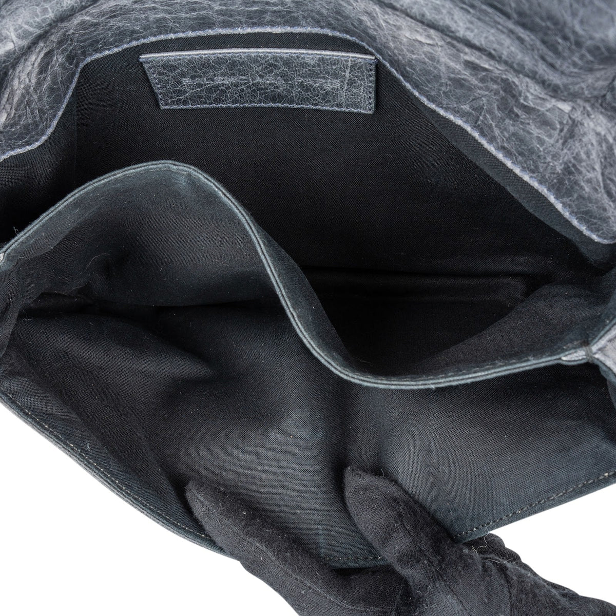 Balenciaga Grey Blue Leather GHW Envelope City Clutch
