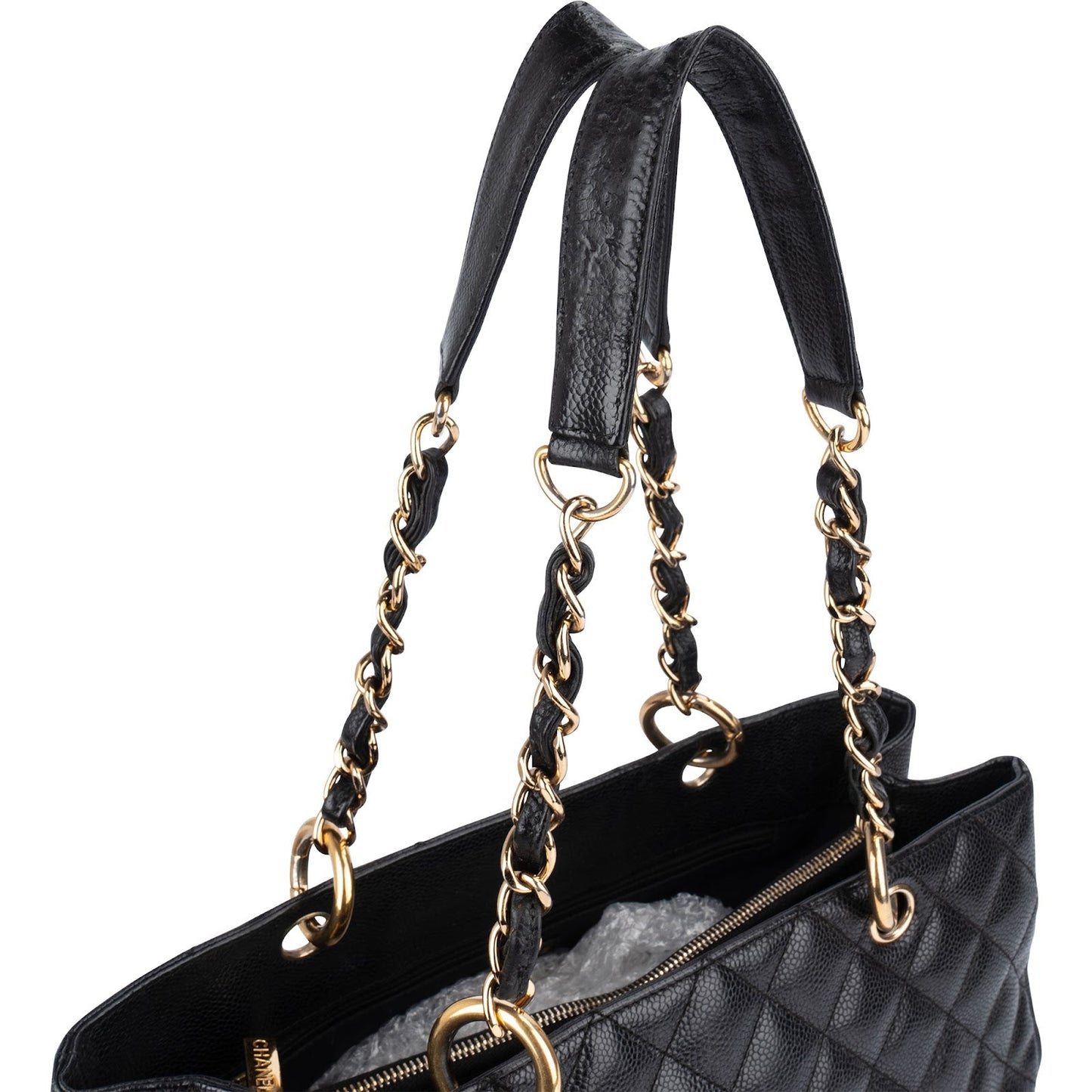 Chanel Quilted Caviar Leather Grand Shopping CC Shoulder Bag