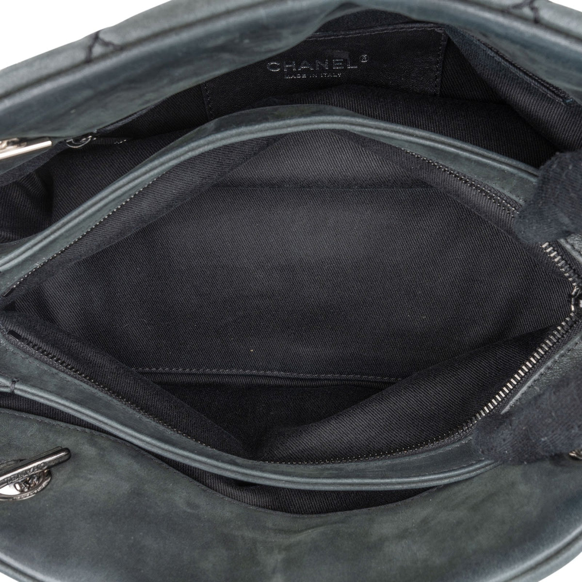Chanel Quilted Iridescent Calfskin Just Mademoiselle Bowling CC Shoulder Bag