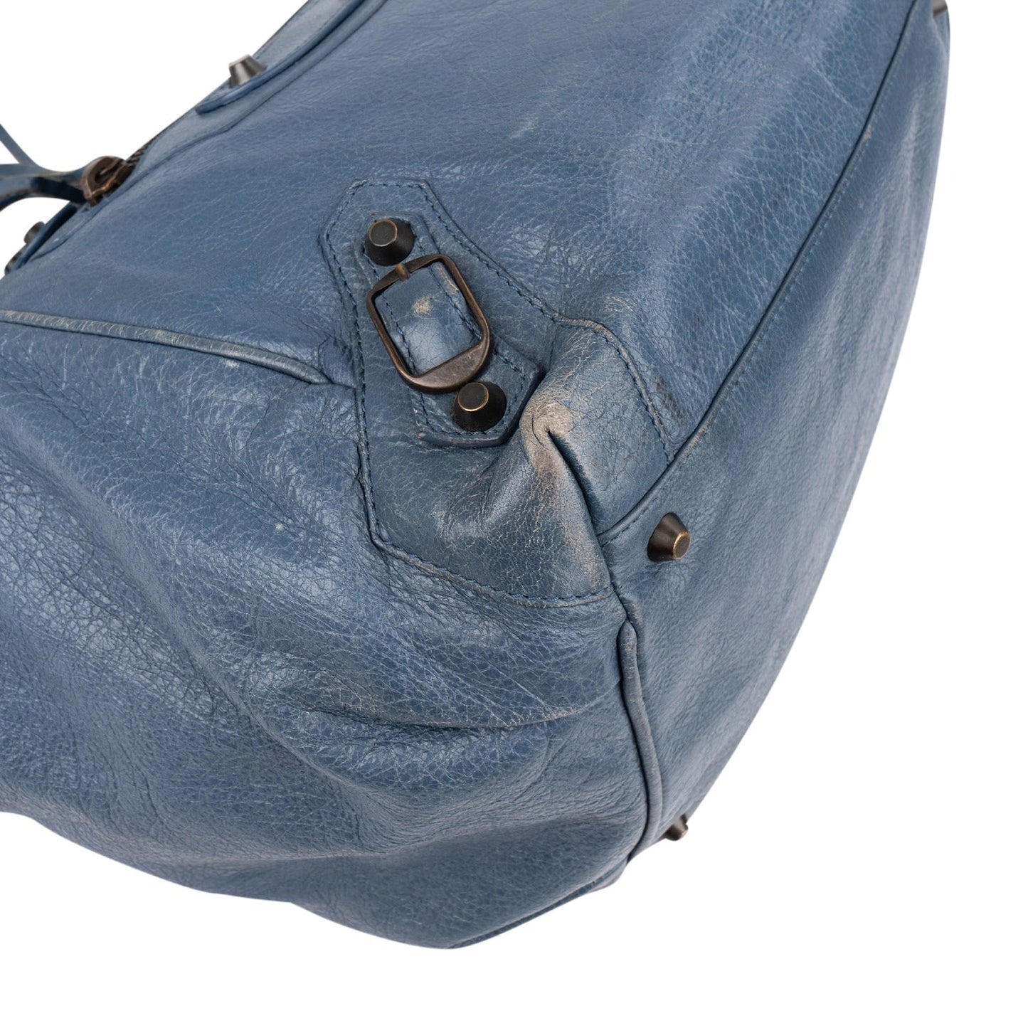 Balenciaga Blue Leather The Work City Tote Shoulder Bag