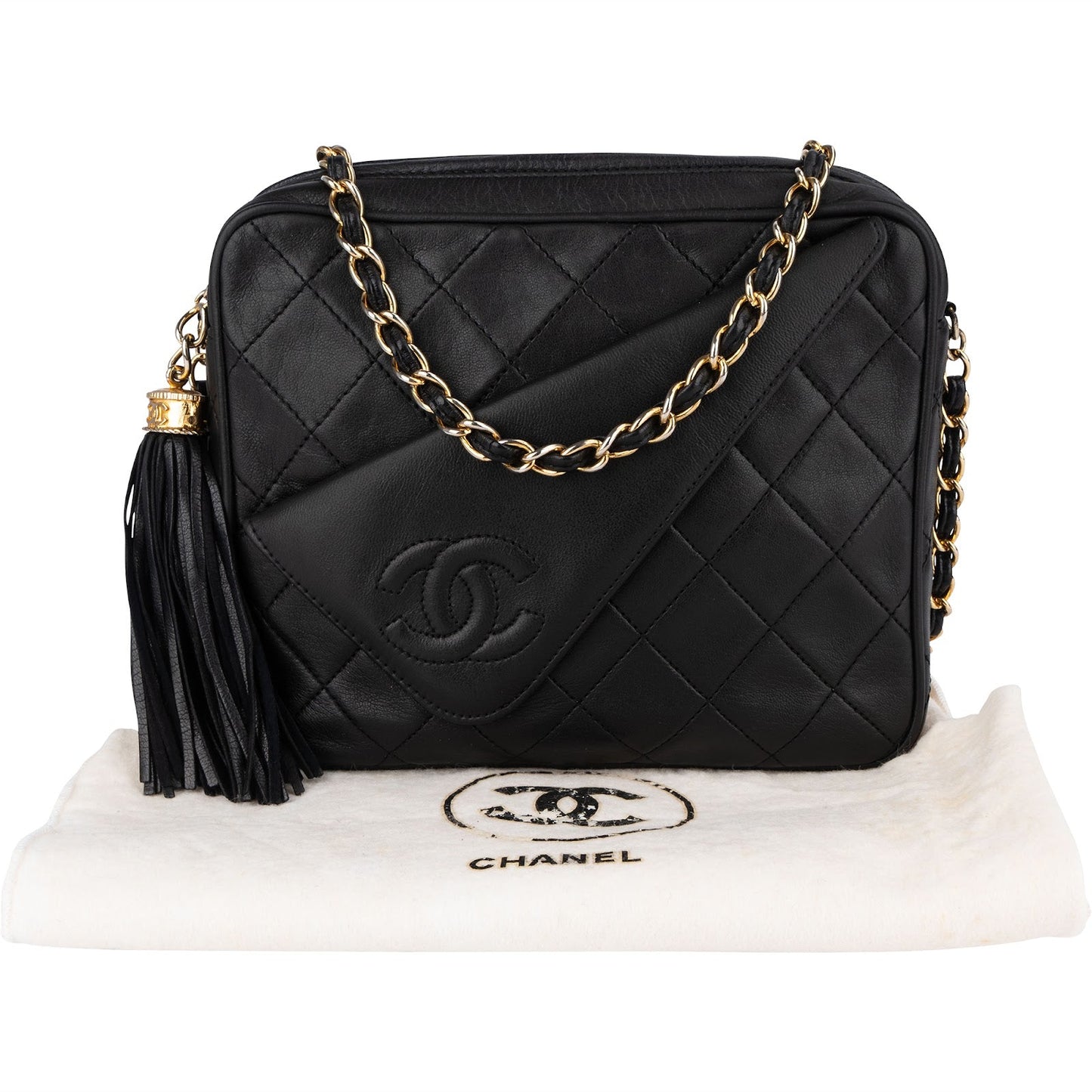 Chanel Quilted Lambskin CC Camera Crossbody Bag