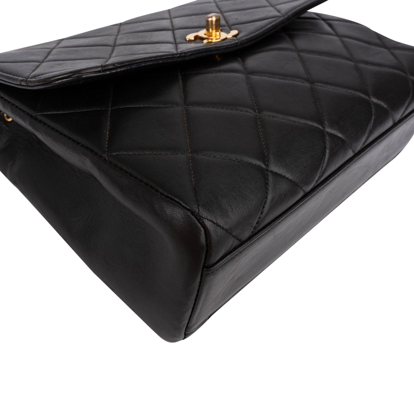 Chanel Quilted Lambskin Rectangular Single Flap Crossbody Bag