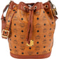 MCM Monogram Visetos Drawstring Bucket Crossbody Bag