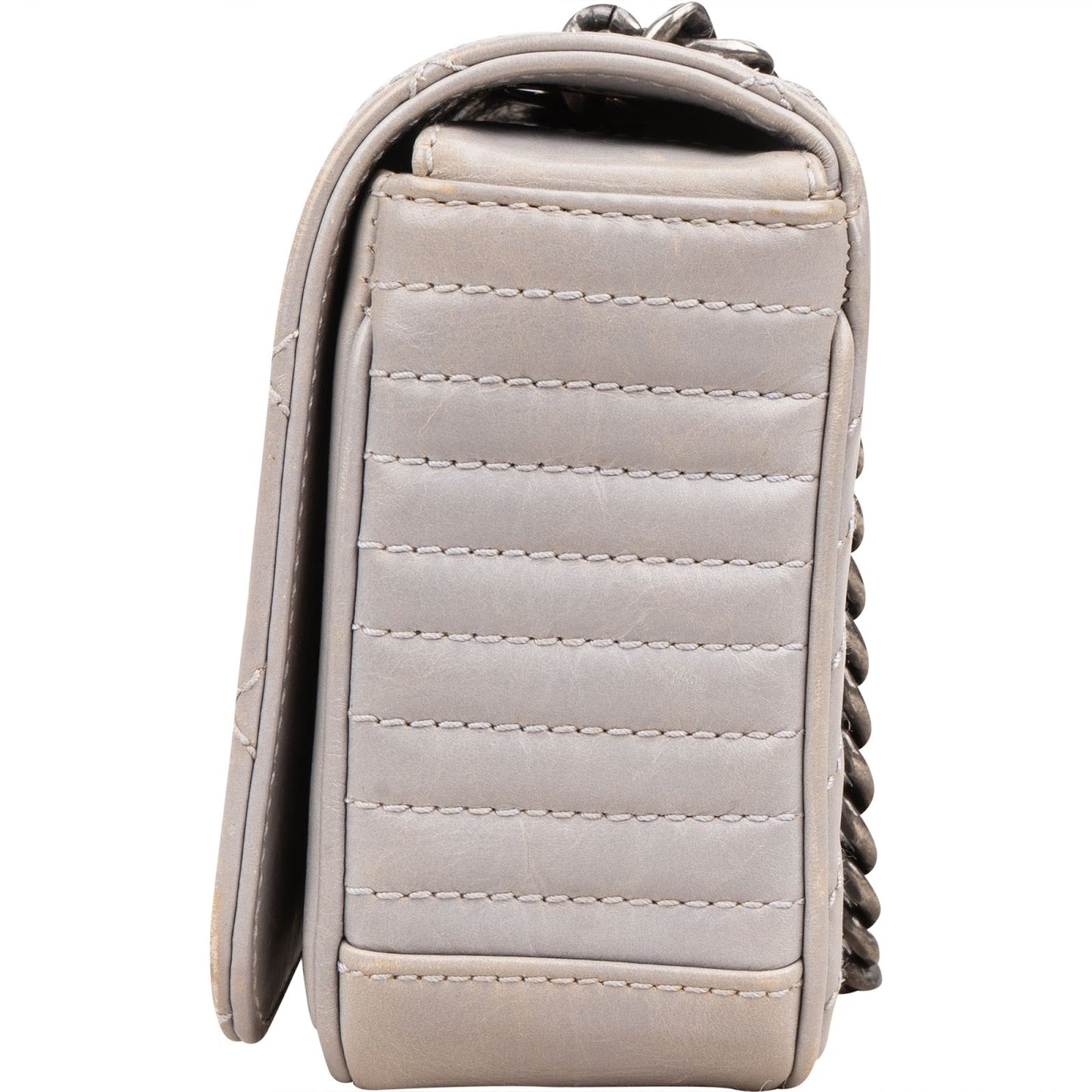 Chanel Aged Quilted Calfskin Coco Boy Single Flap Crossbody Bag