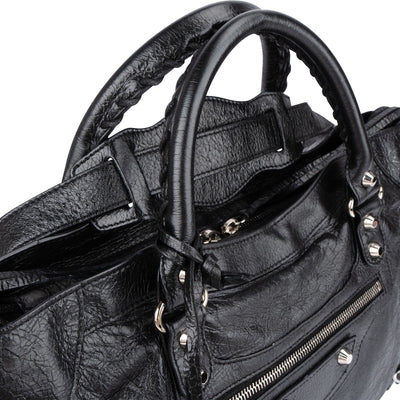 Balenciaga Noir Arena Leather City Handbag
