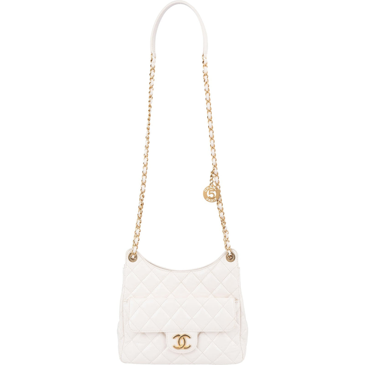 Chanel Quilted Leather Small Wavy CC Crossbody Bag