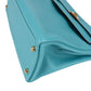 Hermès Taurillon Clemence Leather Gold Kelly 32 Handbag Blue Saint-Cyr
