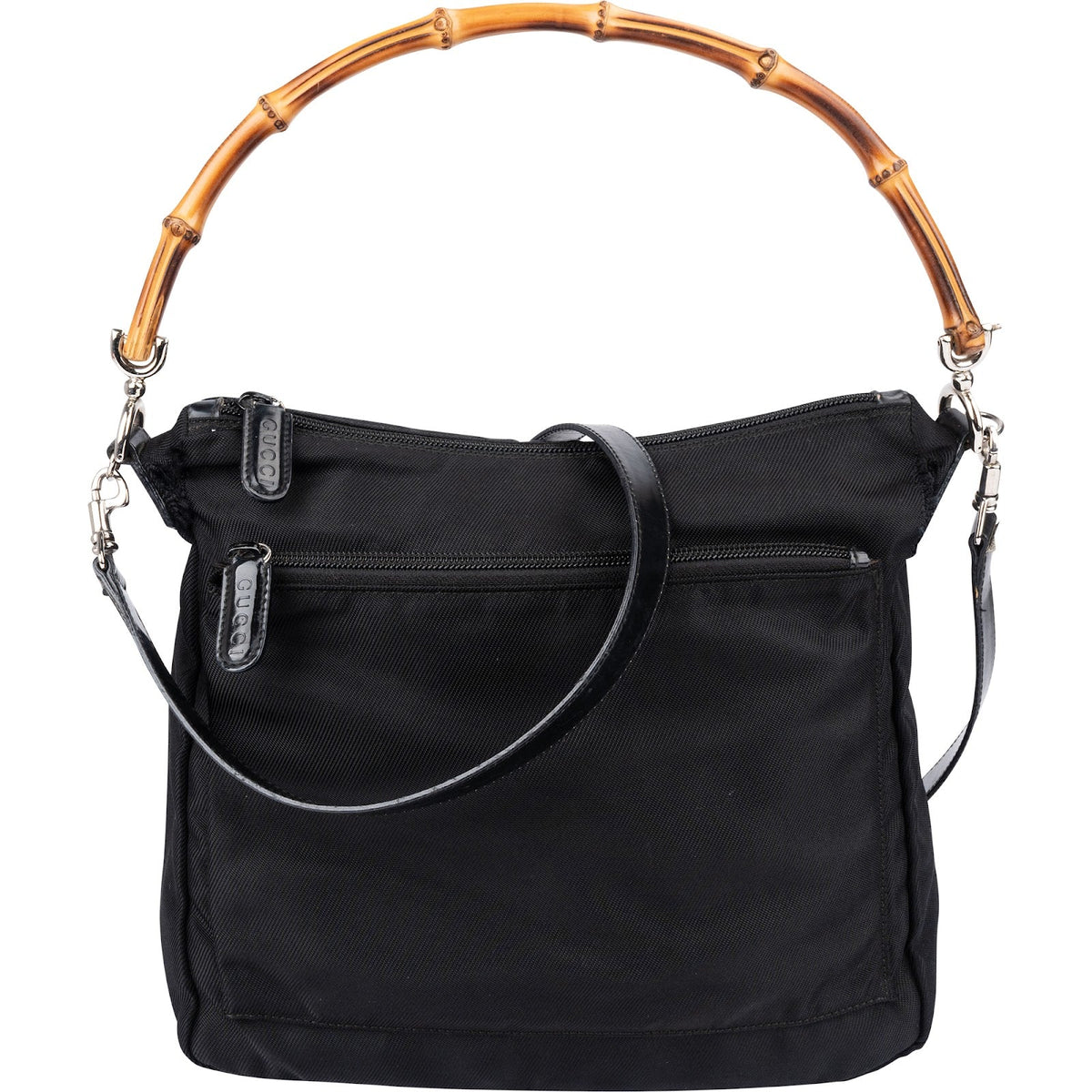 Gucci Nylon Bamboo Handle Shoulder Bag