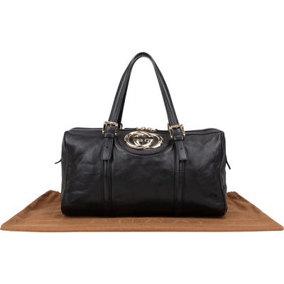 Gucci Leather Britt Boston Bag Handbag