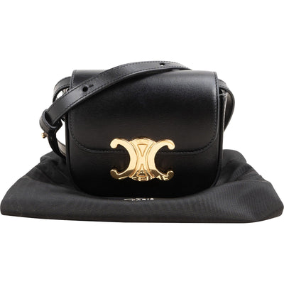 Celine Shiny Calfskin Mini Claude Triomphe Crossbody Bag