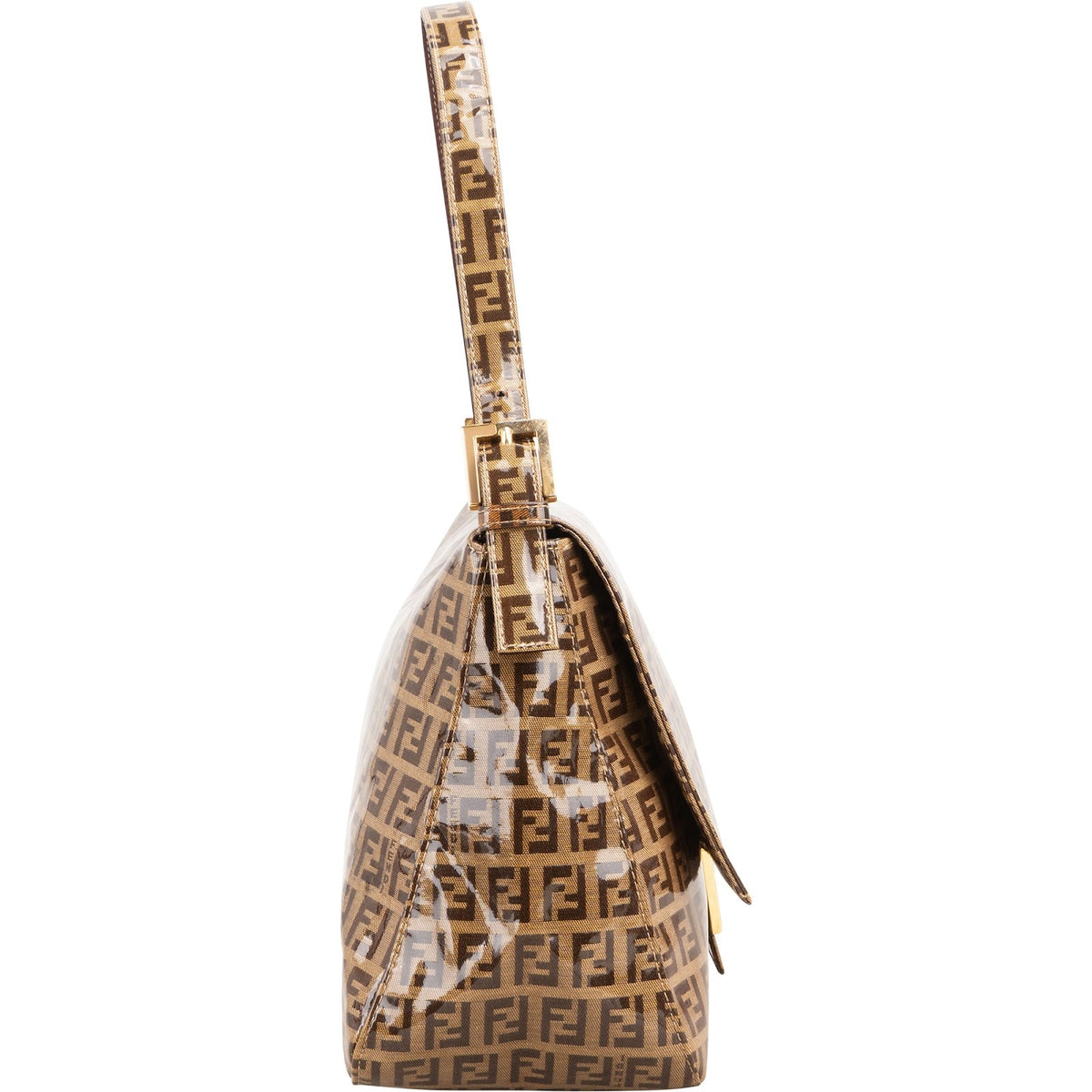 Fendi Coated Monogram FF Zucca Canvas Mamma Baguette Shoulder Bag