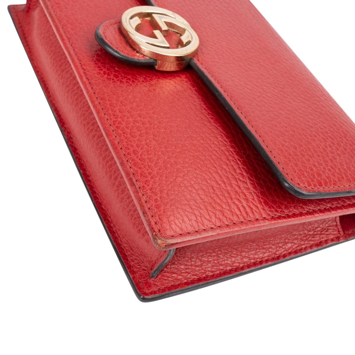 Gucci Interlocking GG Wallet On Chain aus genarbtem Leder – Ansicht 7