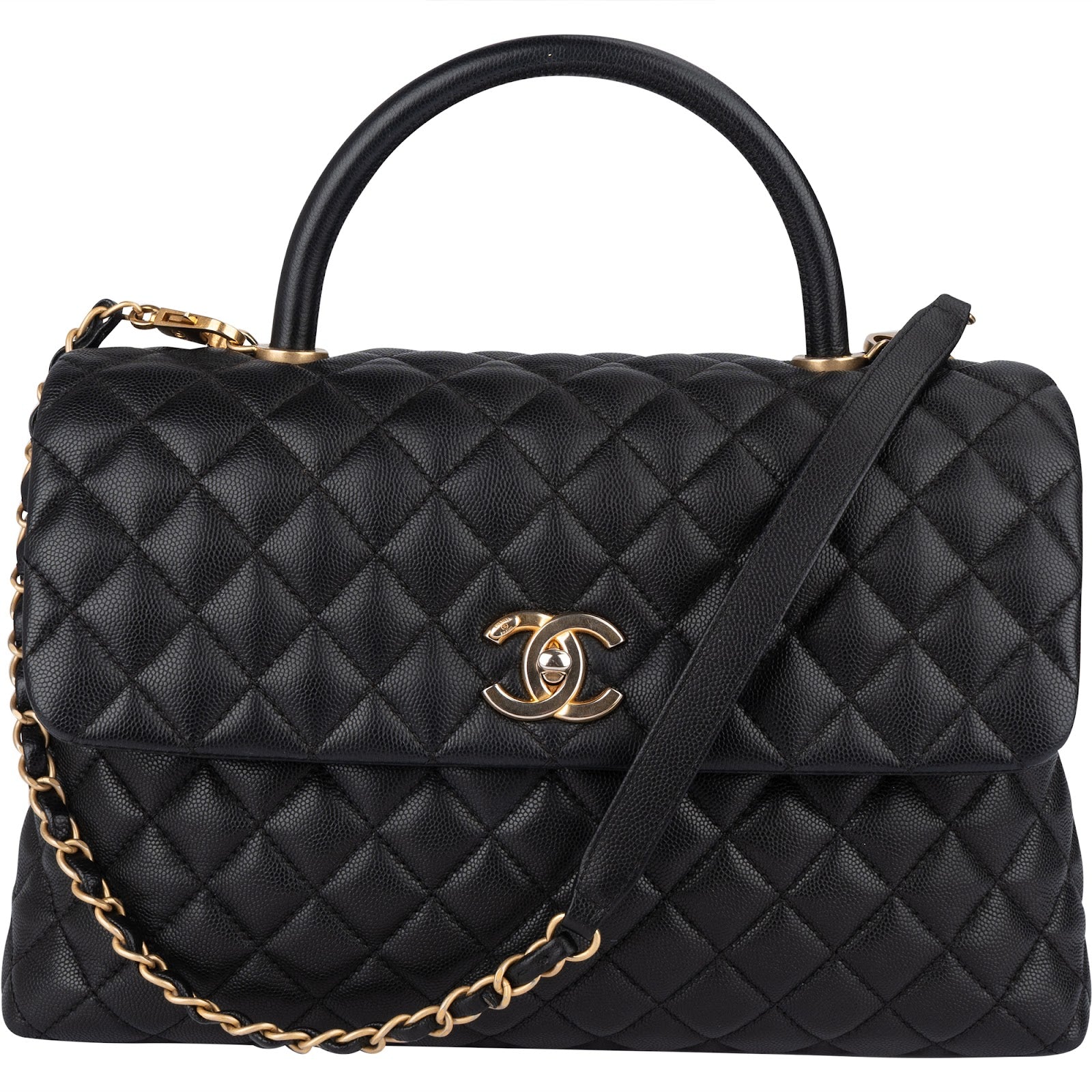 Chanel Jumbo Caviar Leather Coco Handle Handbag