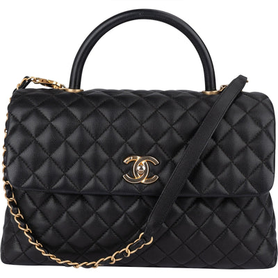 Chanel Jumbo Caviar Leather Coco Handle Handbag