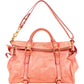 Miu Miu Pink Vitello Lux Leather Bow Handbag