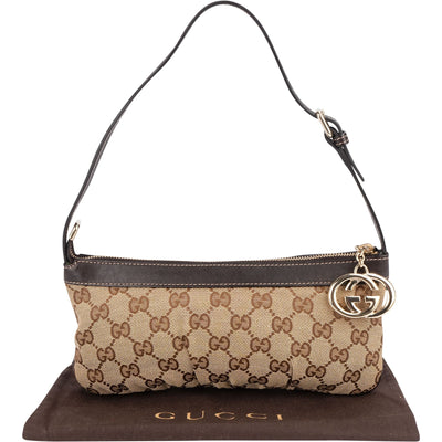 Gucci Monogram GG Charm Pochette Shoulder Bag