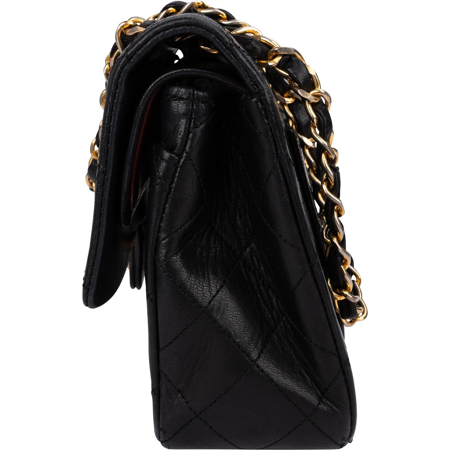 Chanel Quilted Lambskin 24K Gold Small Double Flap Shoulder Bag