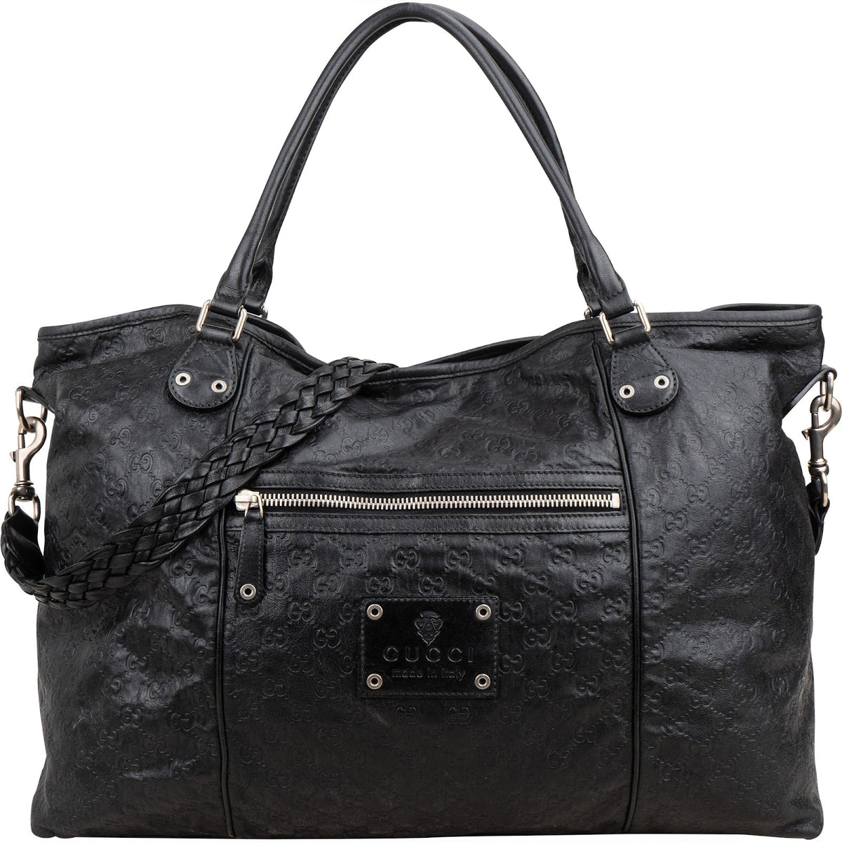 Gucci Guccissima Leather Crest Duffle Travel 60 Shoulder Bag