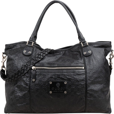 Gucci Guccissima Leather Crest Duffle Travel 60 Shoulder Bag
