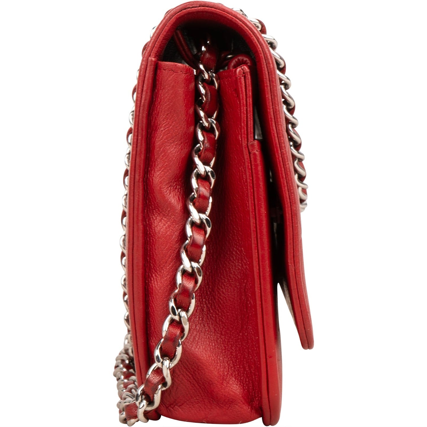 Chanel Leather Camellia Wallet On Chain Crossbody Bag