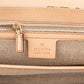 Gucci Rose Leather Flora Print Canvas Bamboo Top Handle Handbag