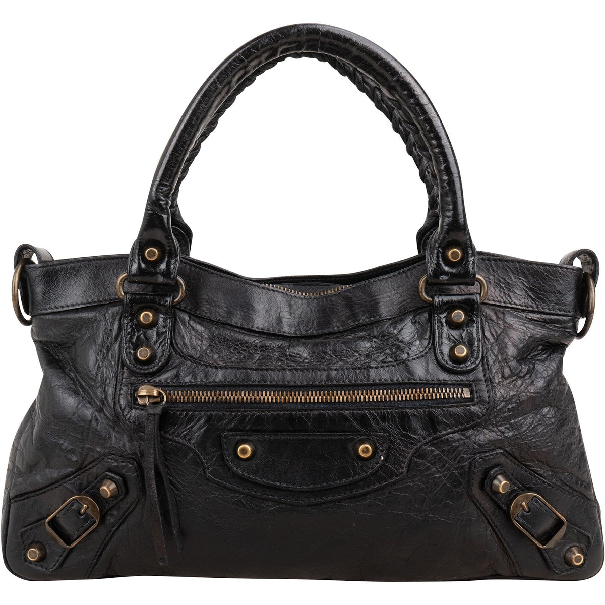 Balenciaga Black Leather Classic City Bag Handbag