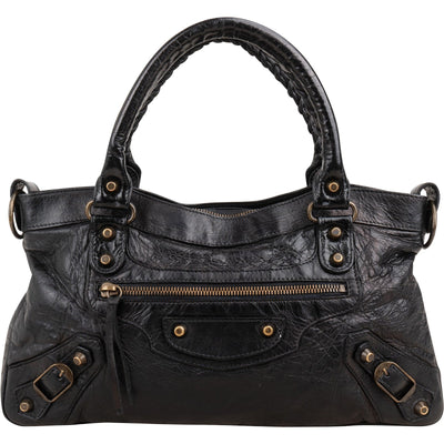 Balenciaga Black Leather Classic City Bag Handbag