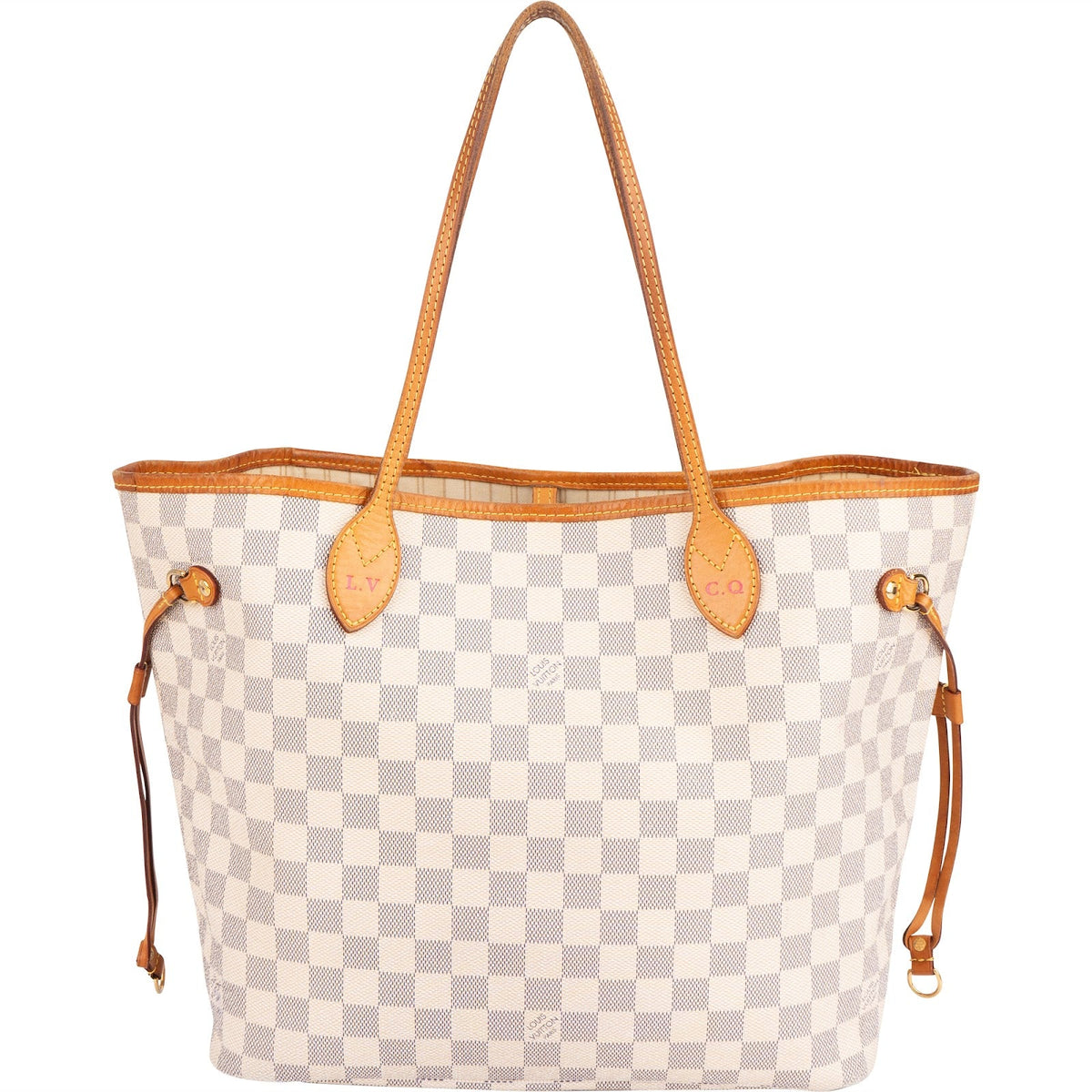 Louis Vuitton Monogram Damier Azur Canvas Neverfull MM Shoulder Bag