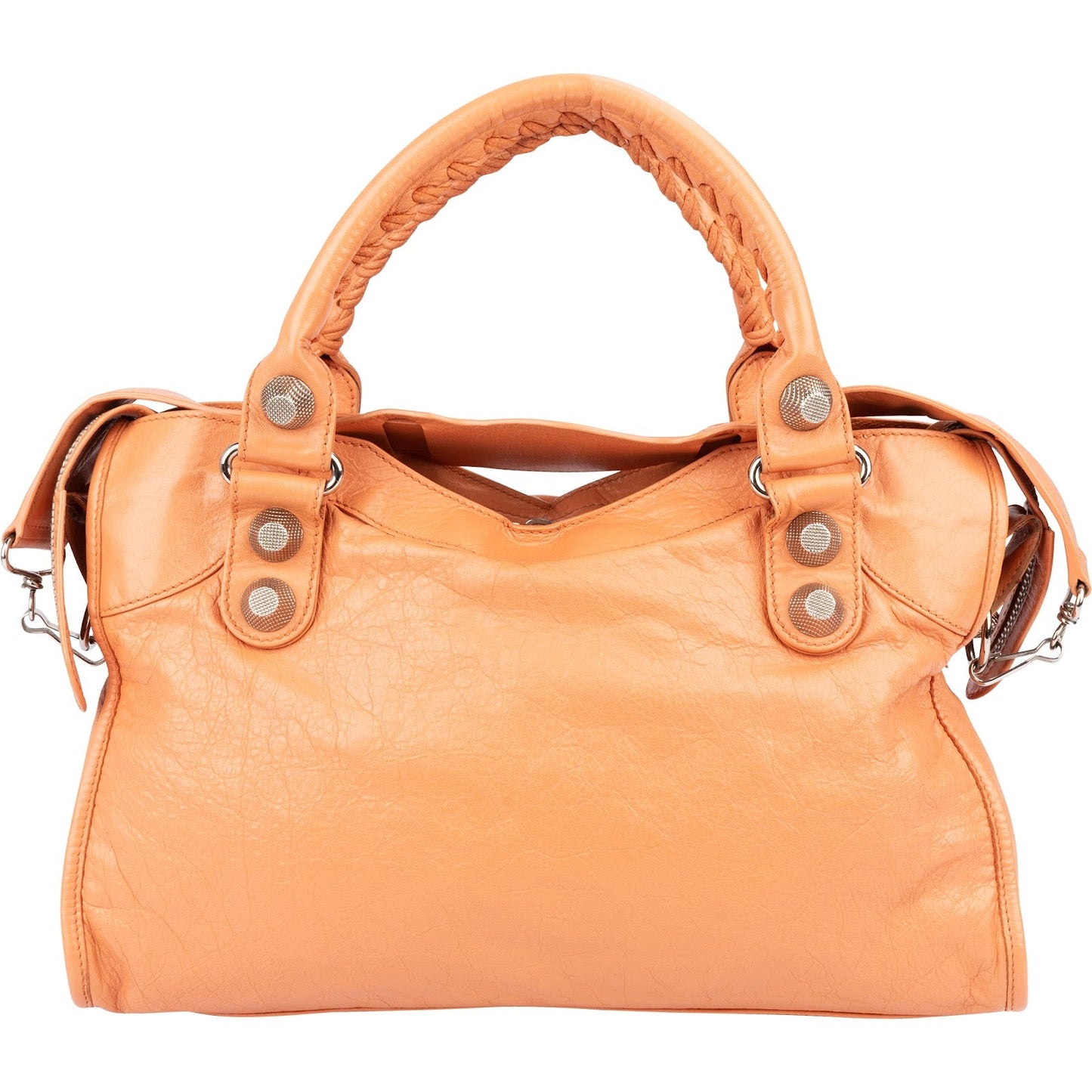 Balenciaga Orange Leather City Handbag