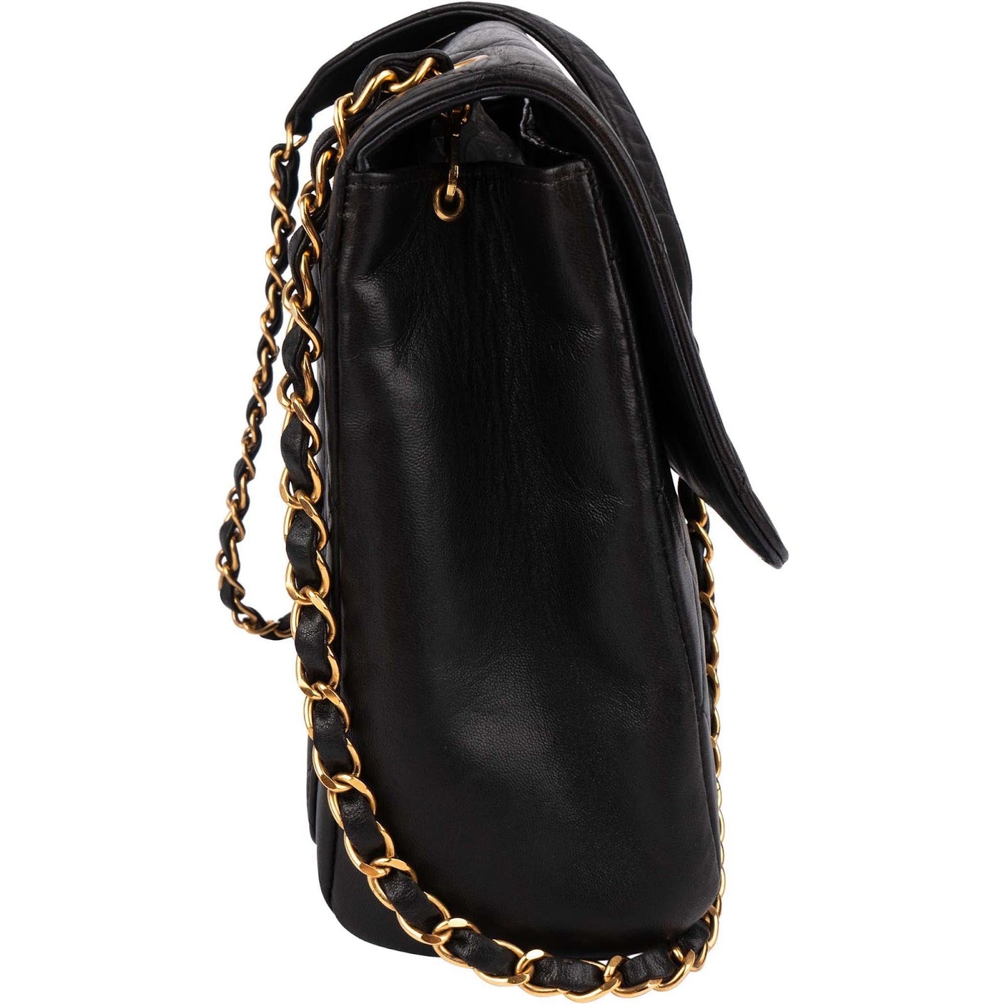 Chanel Quilted Lambskin Rectangular Single Flap Crossbody Bag