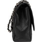Chanel Quilted Caviar Leather Palladium Jumbo Single Flap Crossbody Bag