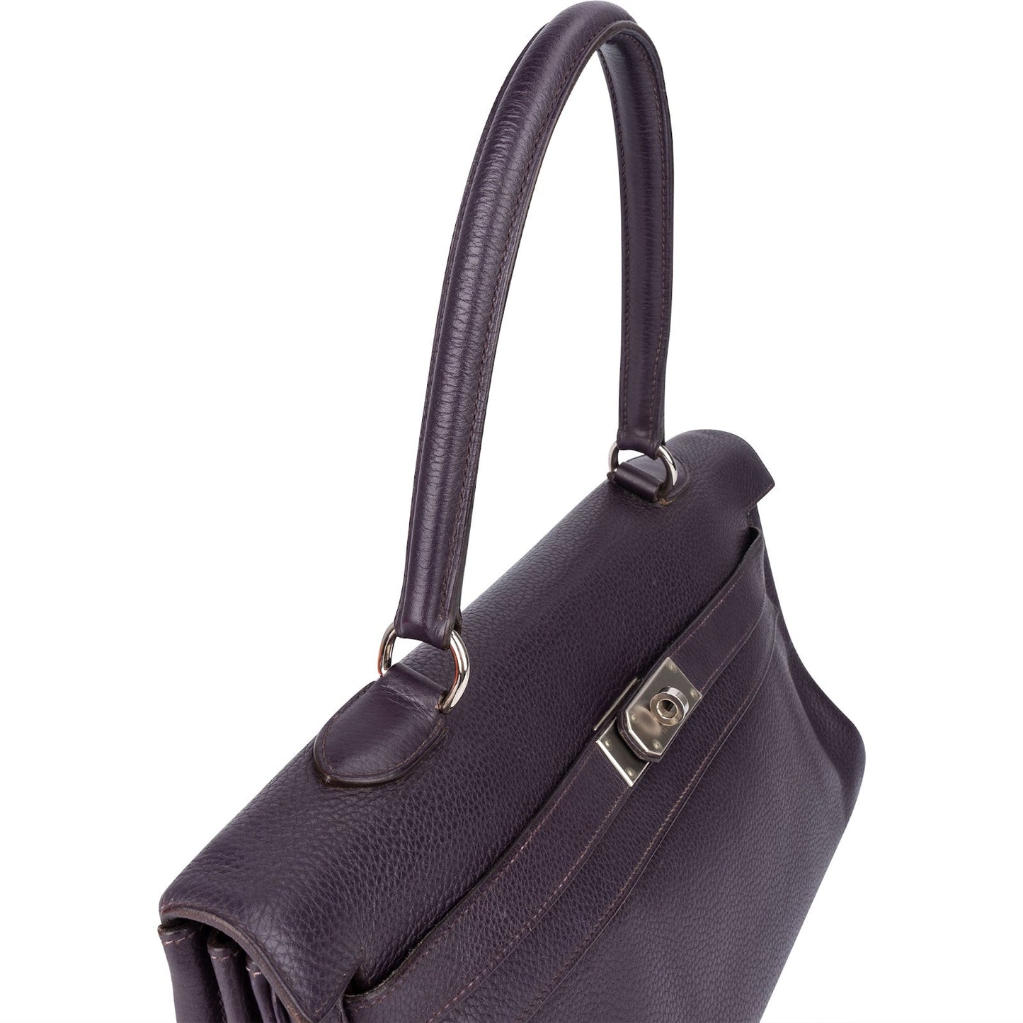 Hermès Raisin Clemence Leather Kelly 40 JPG Shoulder Bag