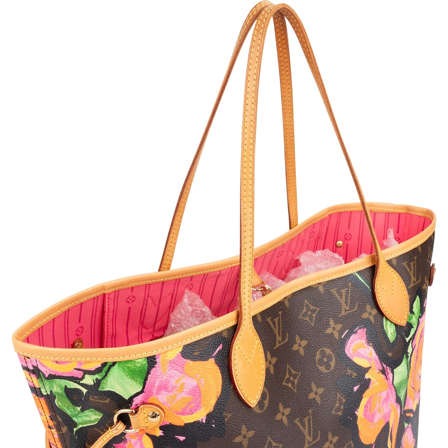 Louis Vuitton Limited Monogram Roses Neverfull MM Shoulder Bag