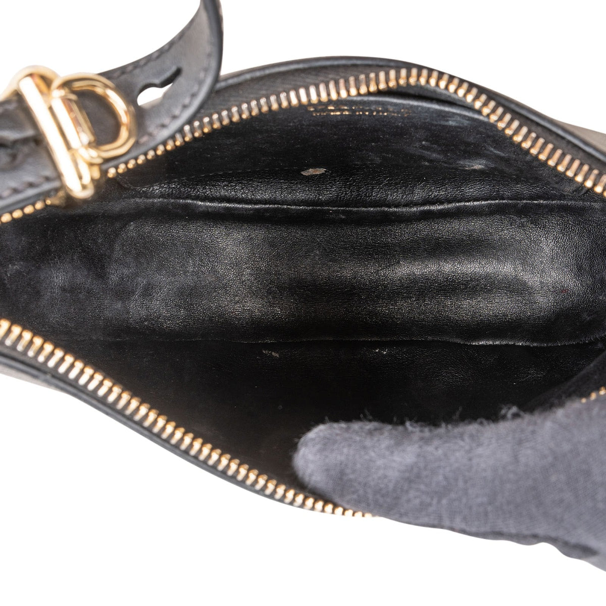 Prada Black Leather Triangle Arqué Shoulder Bag