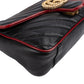 Gucci Black Matelassé Leather Red Edges GG Marmont Crossbody Bag