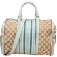 Gucci Monogram GG Canvas Vintage Web Boston Bag Handbag