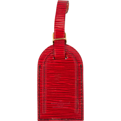 Louis Vuitton Red Epi Leather Luggage Tag