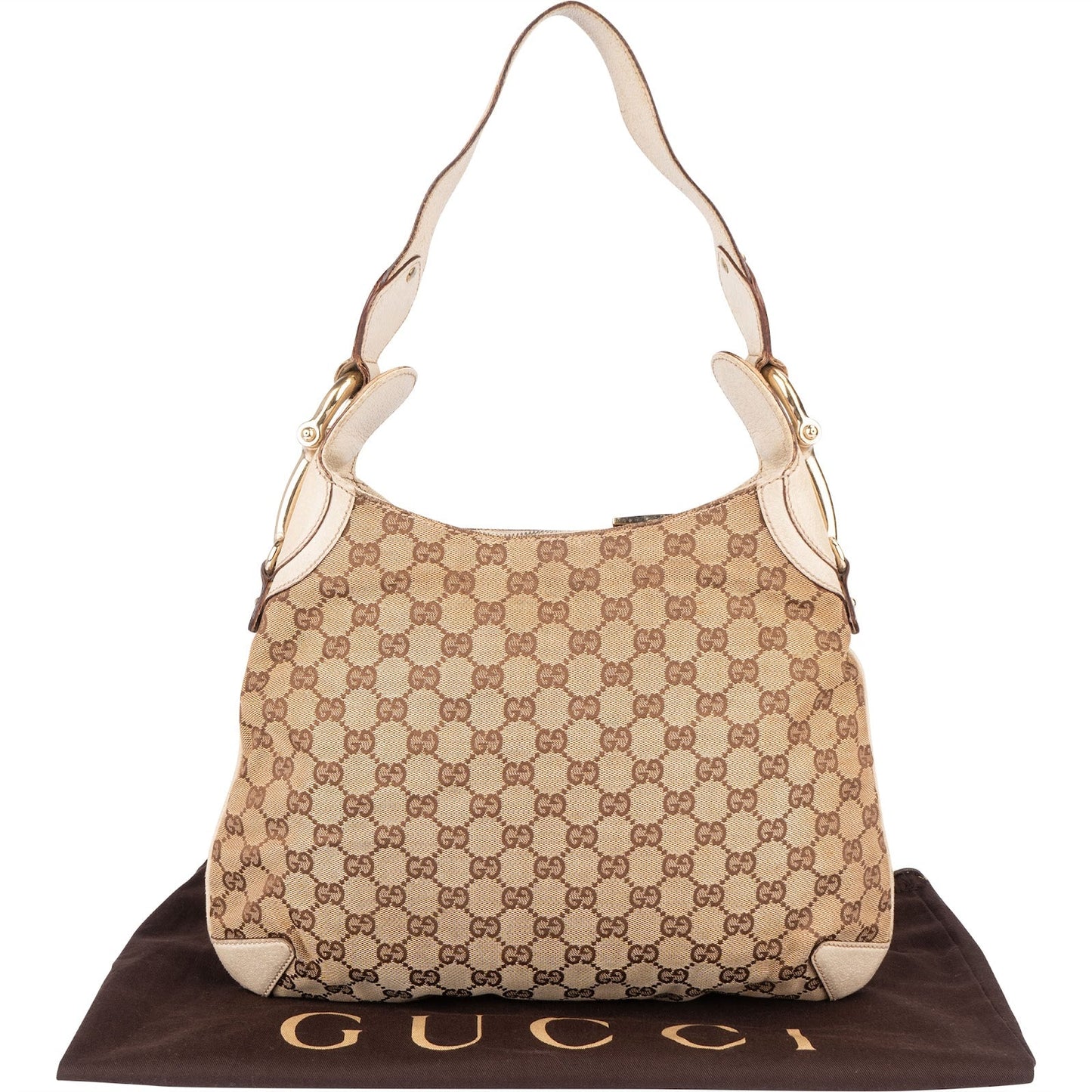 Gucci Monogram GG Horsebit Hobo Shoulder Bag