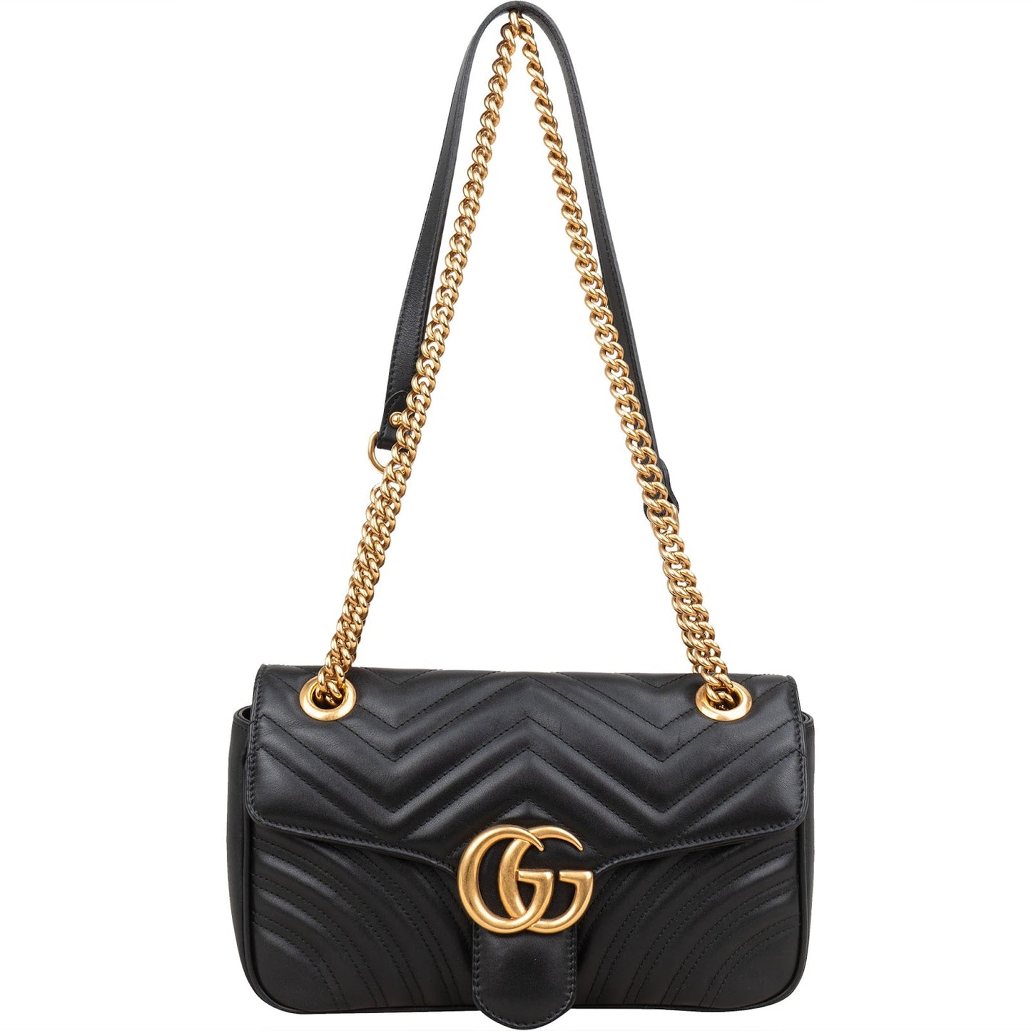 Gucci Chevron Leather GG Marmont Camera Crossbody Bag