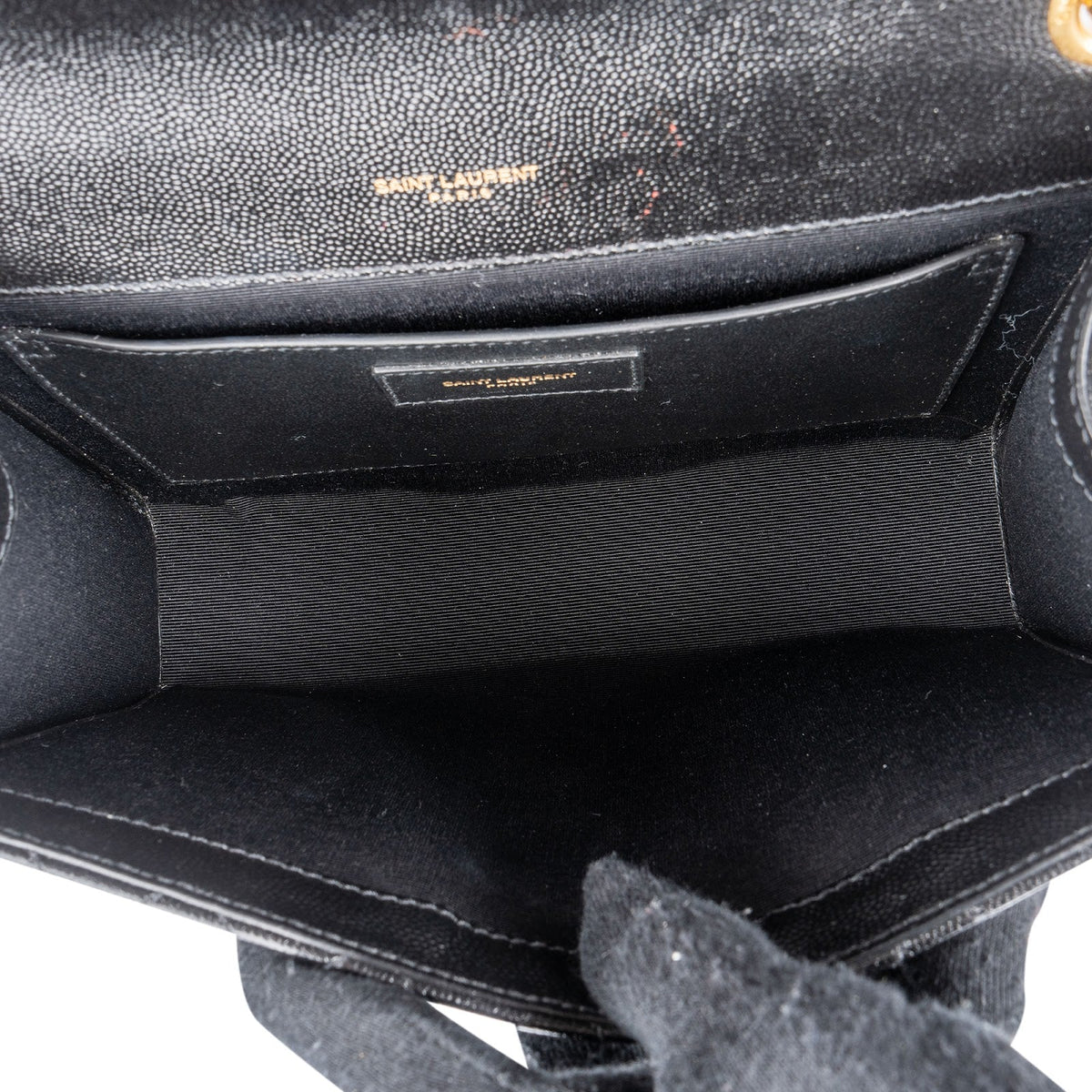 Saint Laurent Grain De Poudre Embossed Leather Envelope Crossbody Bag