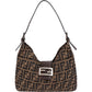 Fendi Monogram FF Zucca Canvas Baguette Buckle Shoulder Bag