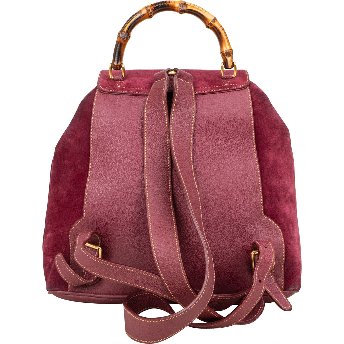 Gucci Suede Bamboo Backpack