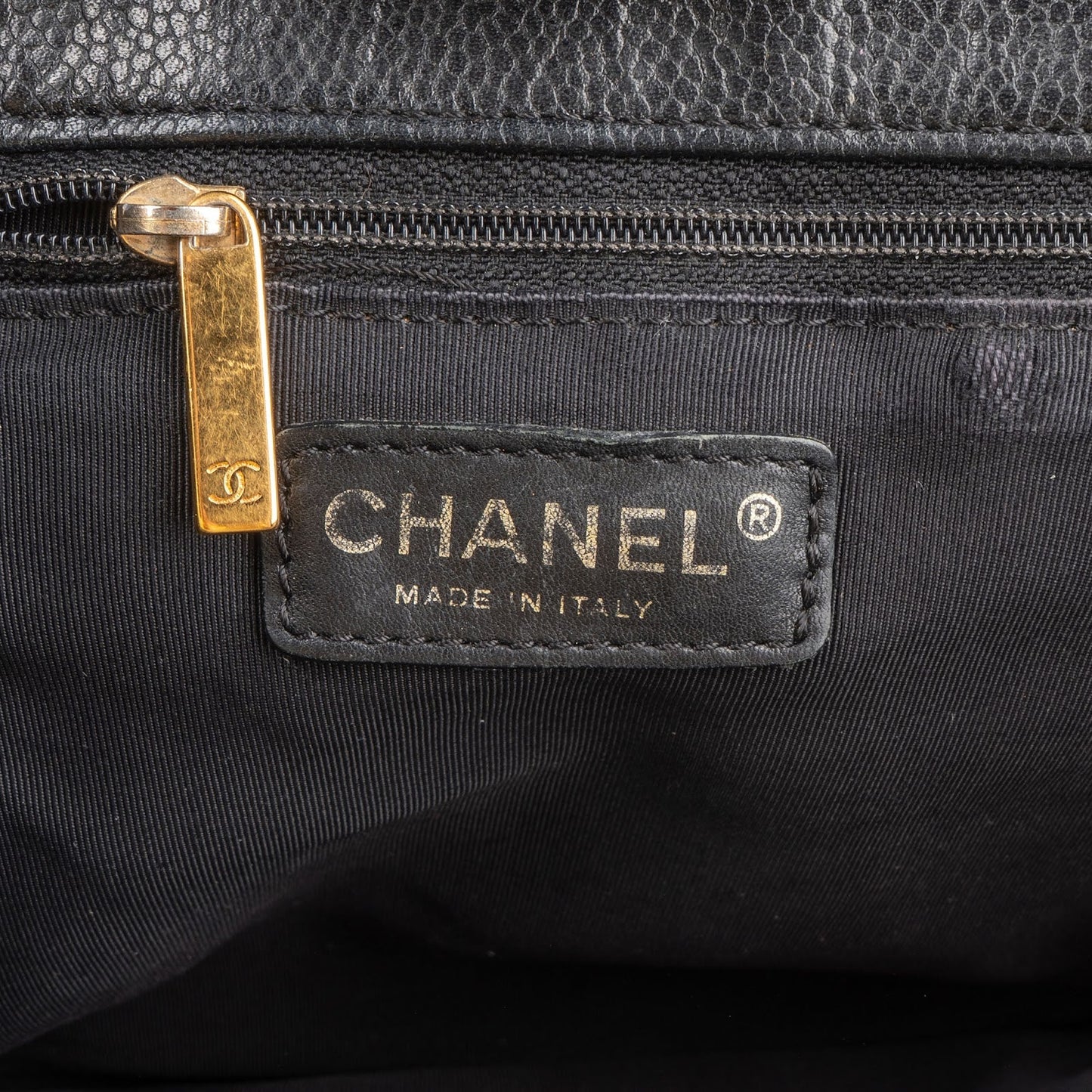 Chanel Quilted Caviar Leather Grand Shopping Tote Shoulder Bag