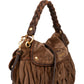 Miu Miu Brown Suede Leather Coffer City Handbag
