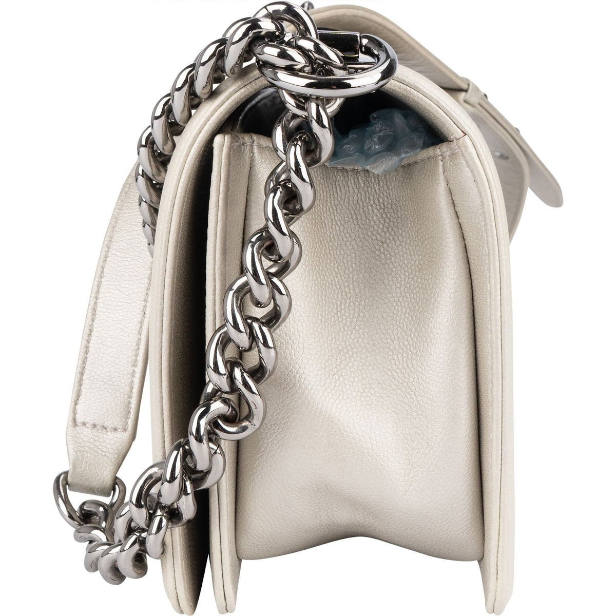 Chanel Quilted Calfskin Boy Single Flap Crossbody Bag