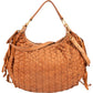 Miu Miu Woven Leather Fringe Hobo Shoulder Bag